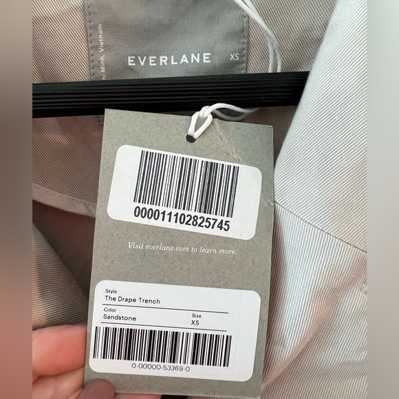 Everlane The Drape Trench Coat Jacket Sandstone Lightweight NWT - Picture 11 of 16
